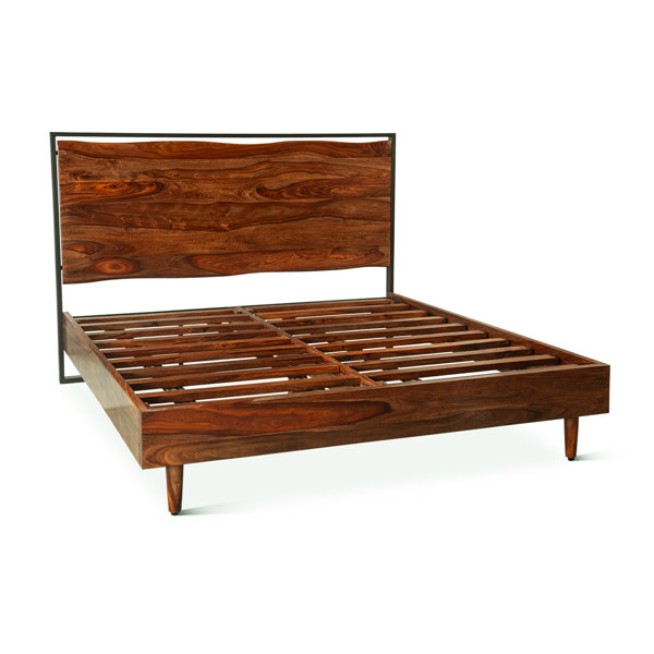 One Allium Way® Elliston Bed In Sheesham With Natural Finish Wayfair